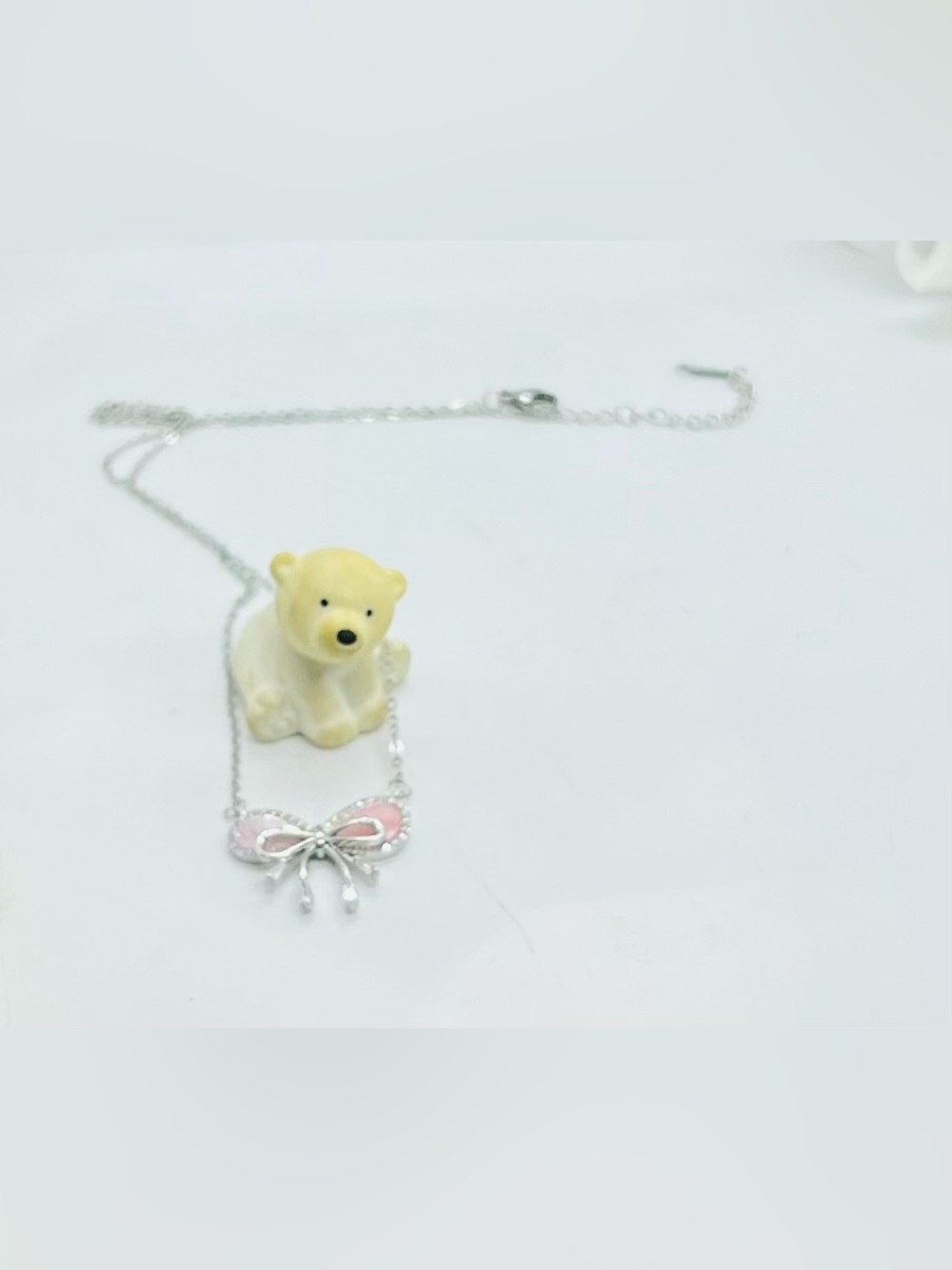 Brand New,  Stainless Steel Bow Necklace 16”